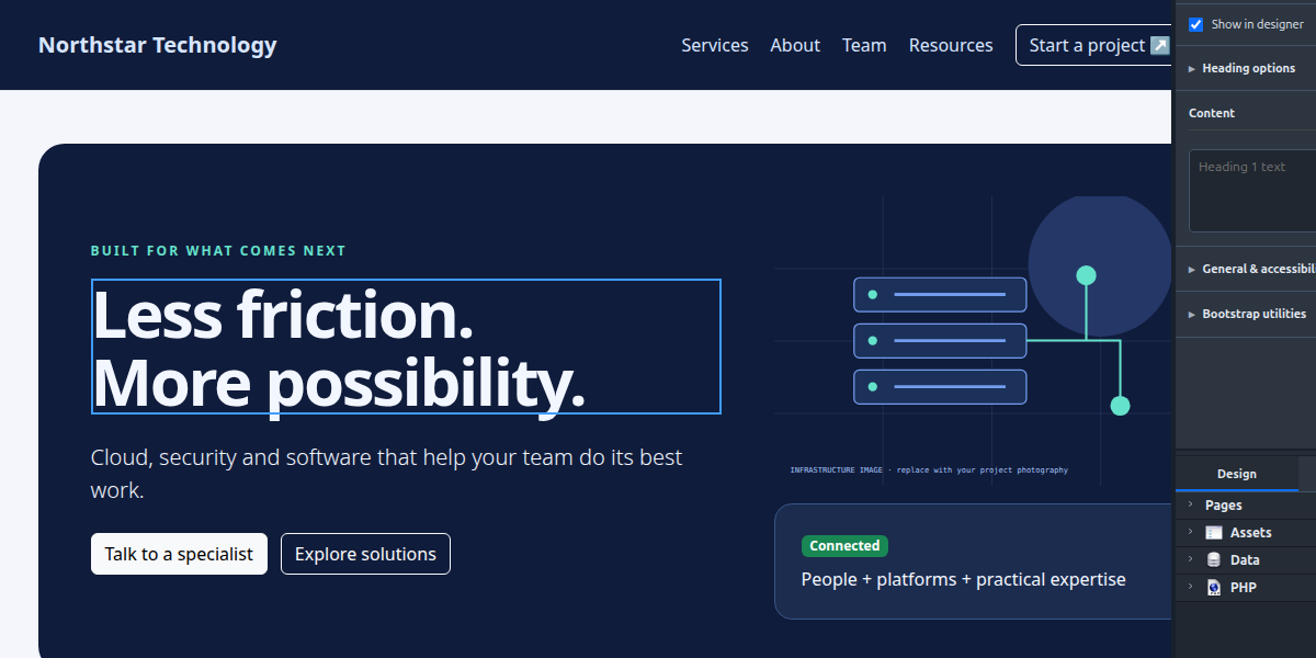IT services template in Bootio